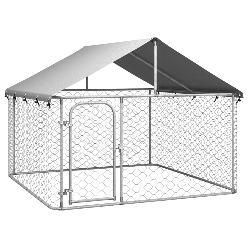 vidaXL Outdoor Dog Kennel Dog Pen Pet Crate Kennel Playpen House with Roof-4