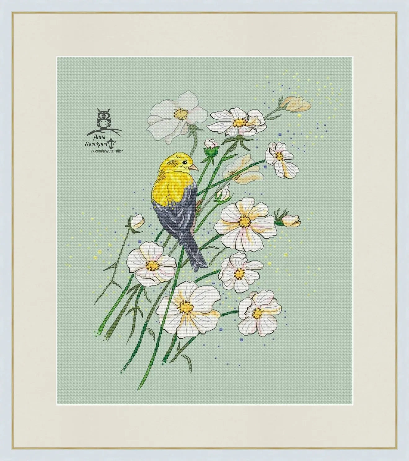 White cosmes - PDF Cross Stitch Pattern-0